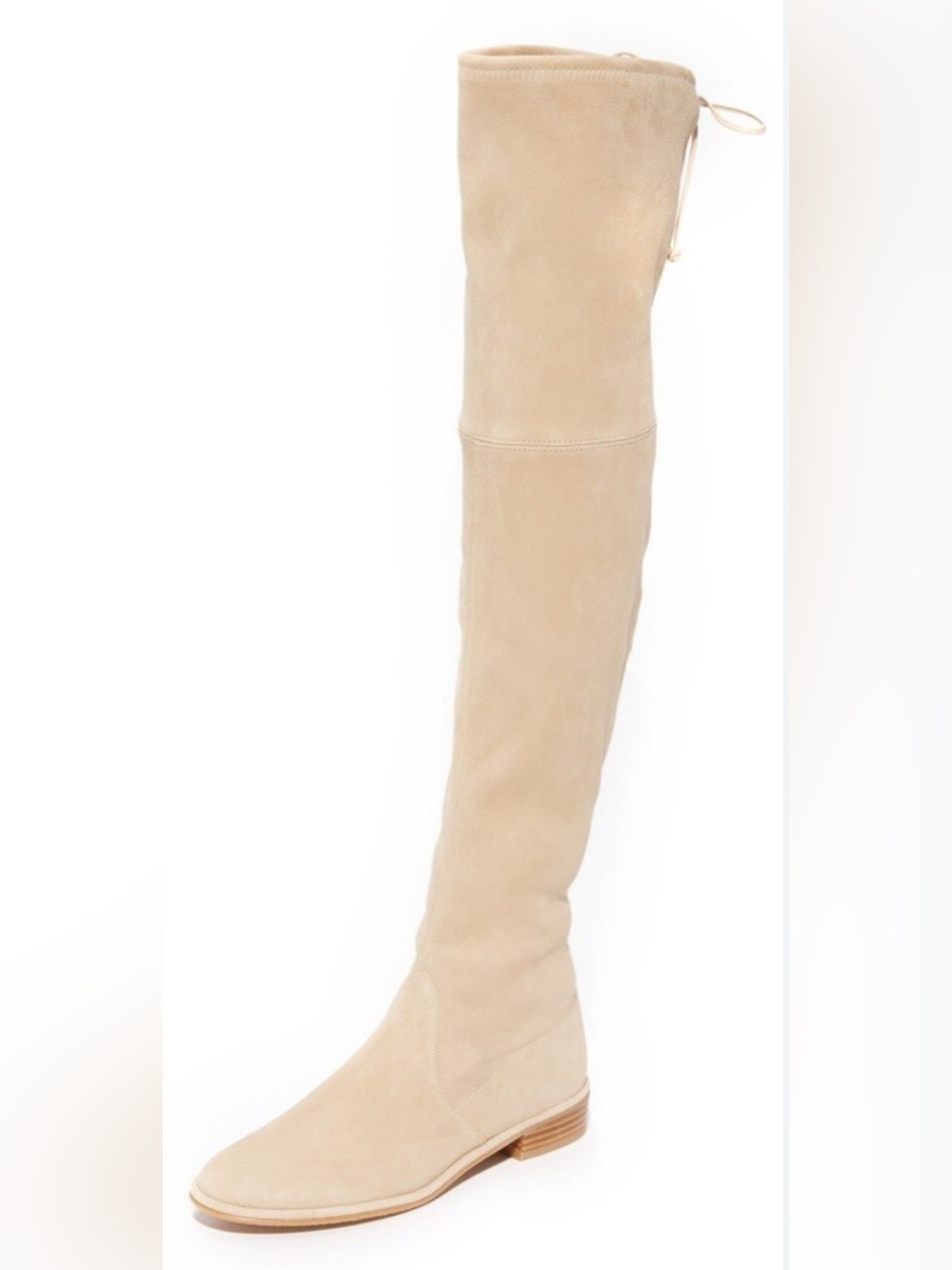 Stuart Weitzman Over-the-Knee Suede Boots in Beige